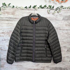 Tommy Hilfiger Men’s Packable Down Puffer Jacket XL Olive Green